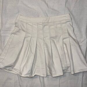 Altar'd State Cream Pleated Skirt Preppy Skater